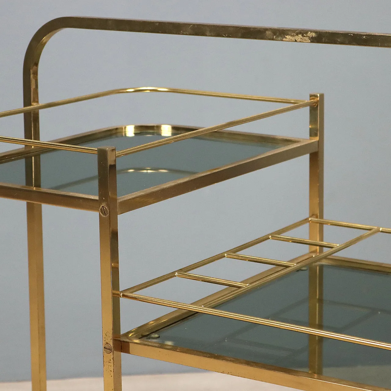 Bar cart in brass, 1970s 3