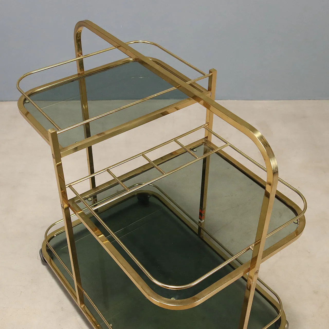 Bar cart in brass, 1970s 4
