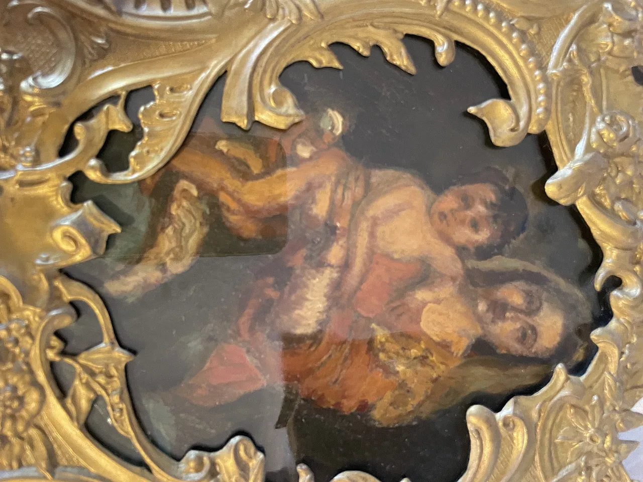 Pair of sacred icons in brass shell frames, 19th century 2