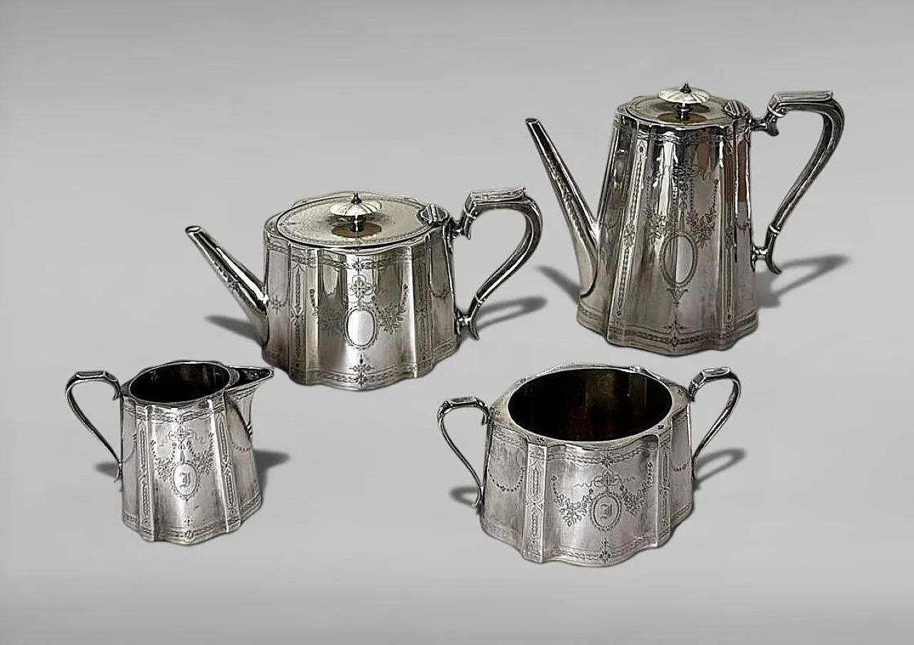 Martin Hall & Co., servizio da tè e caffè placcato argento, '800 2