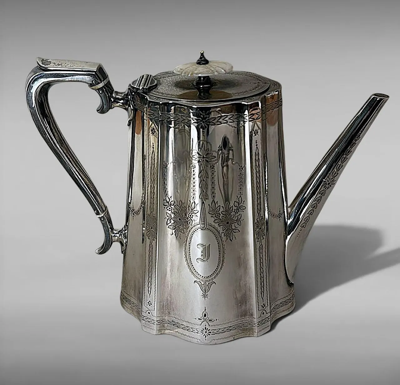 Martin Hall & Co., servizio da tè e caffè placcato argento, '800 5
