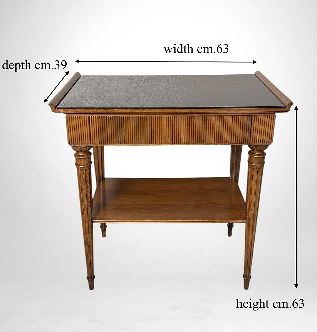 Mid-Century Modern pair of wooden nightstands with glass tops, 1950s 19