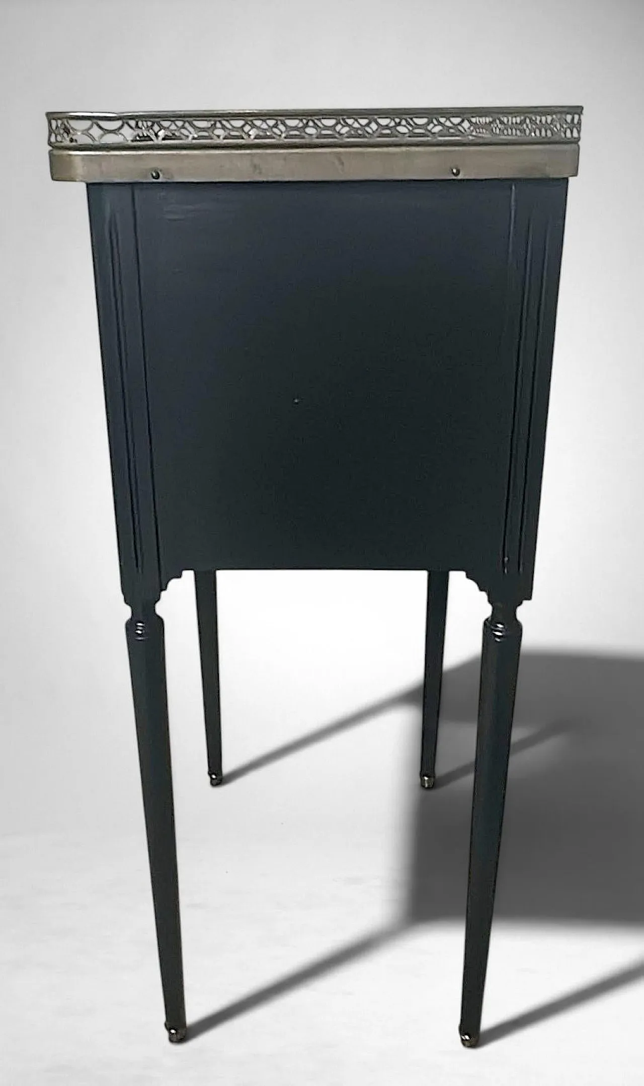 Night stand in lacquered wood and Carrara marble, 19th century 16