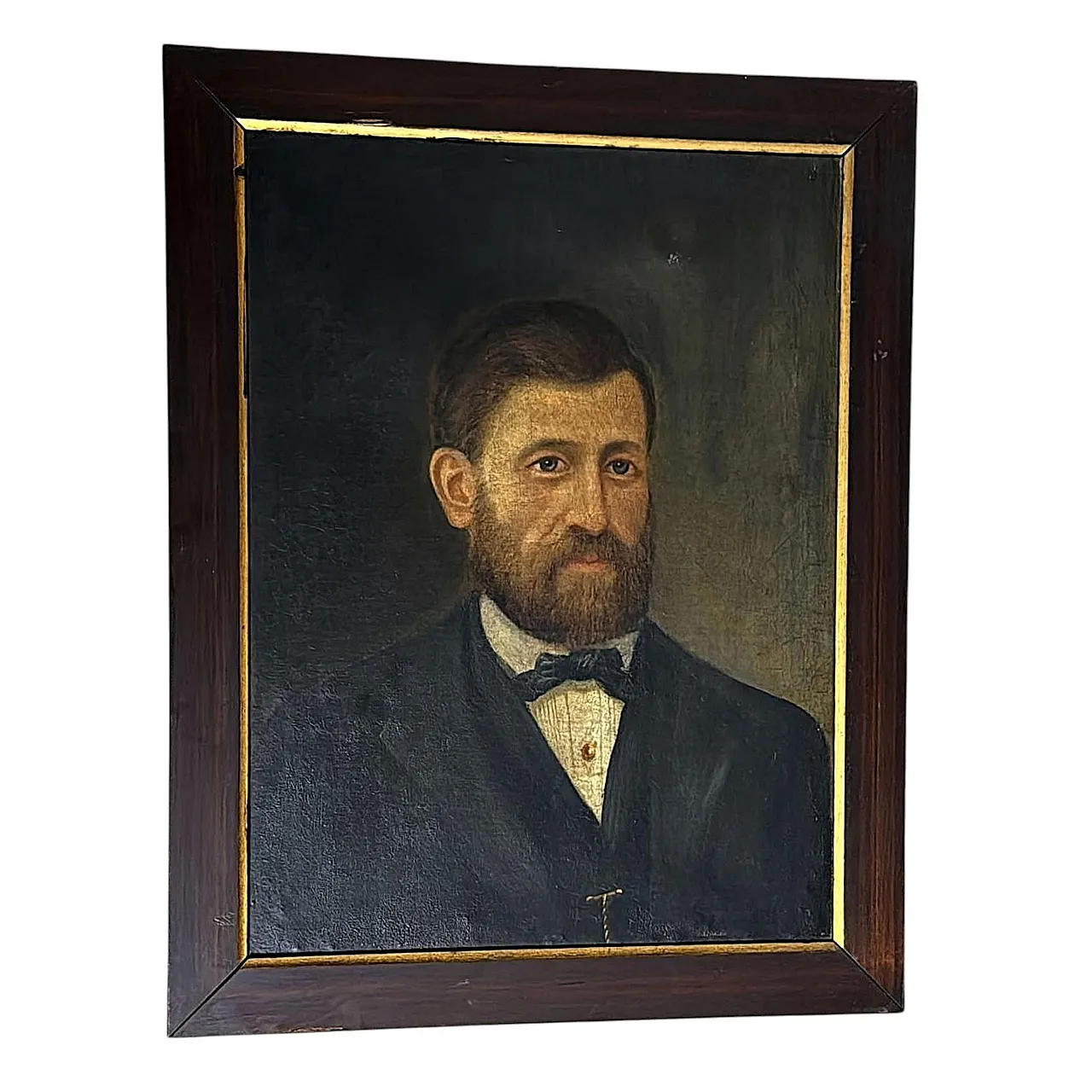 Academic portrait of an elegant gentleman, oil on canvas, 19th century 1