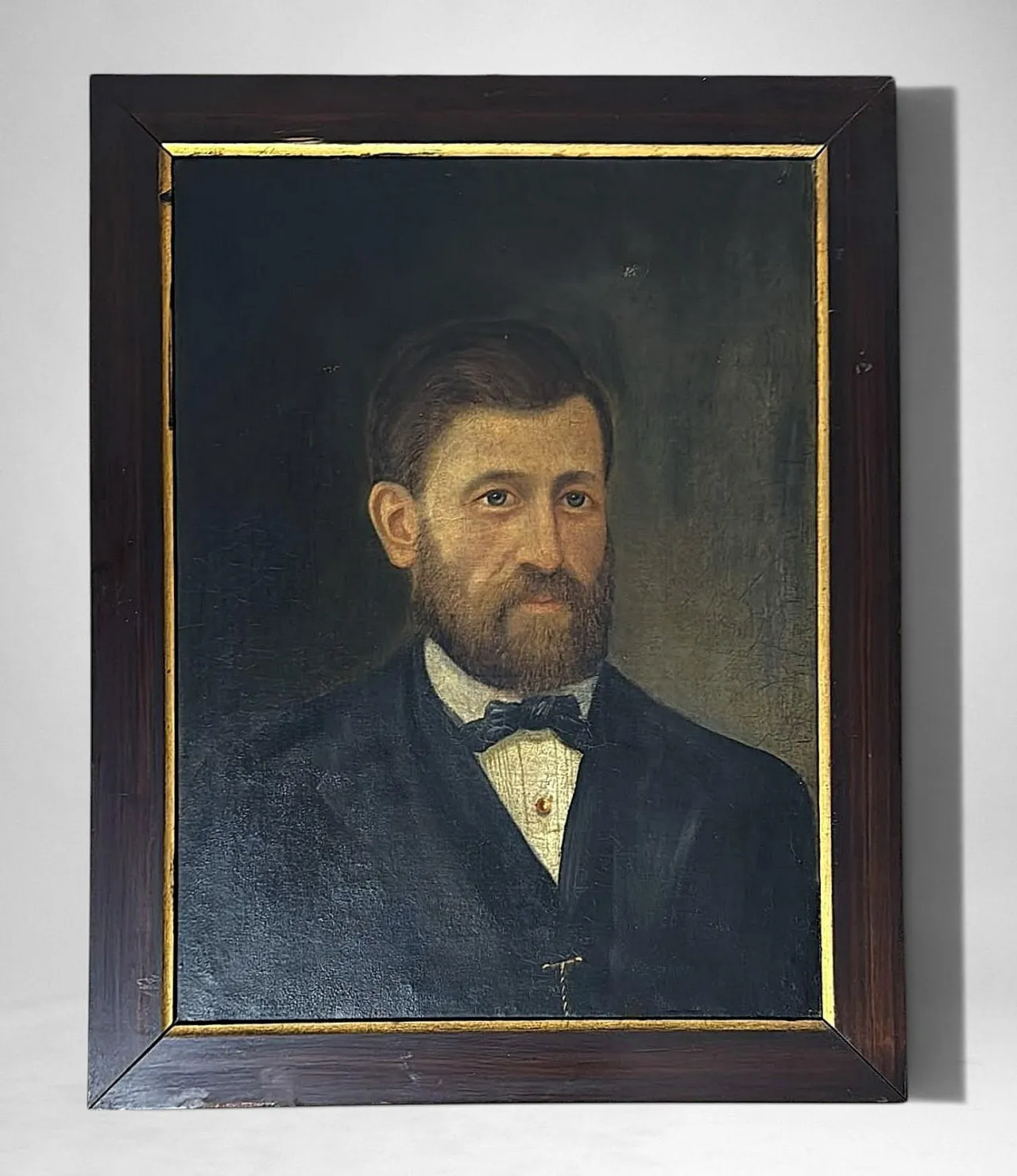 Academic portrait of an elegant gentleman, oil on canvas, 19th century 3