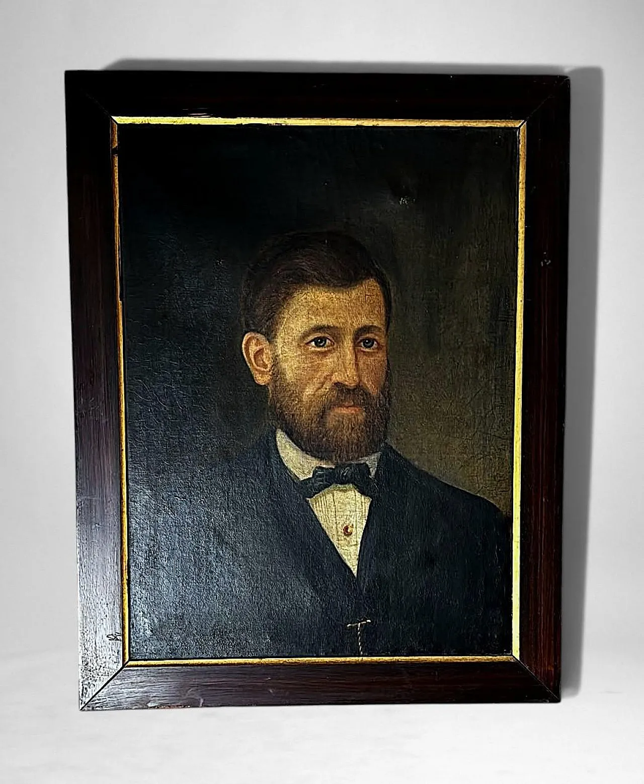 Academic portrait of an elegant gentleman, oil on canvas, 19th century 4