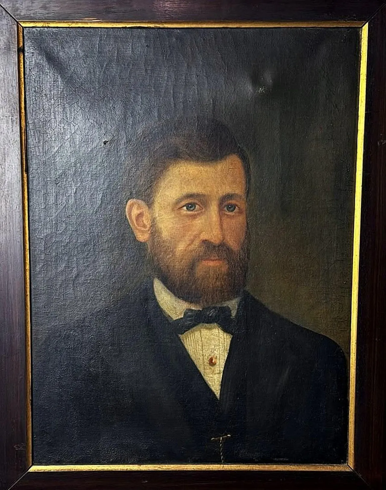 Academic portrait of an elegant gentleman, oil on canvas, 19th century 6