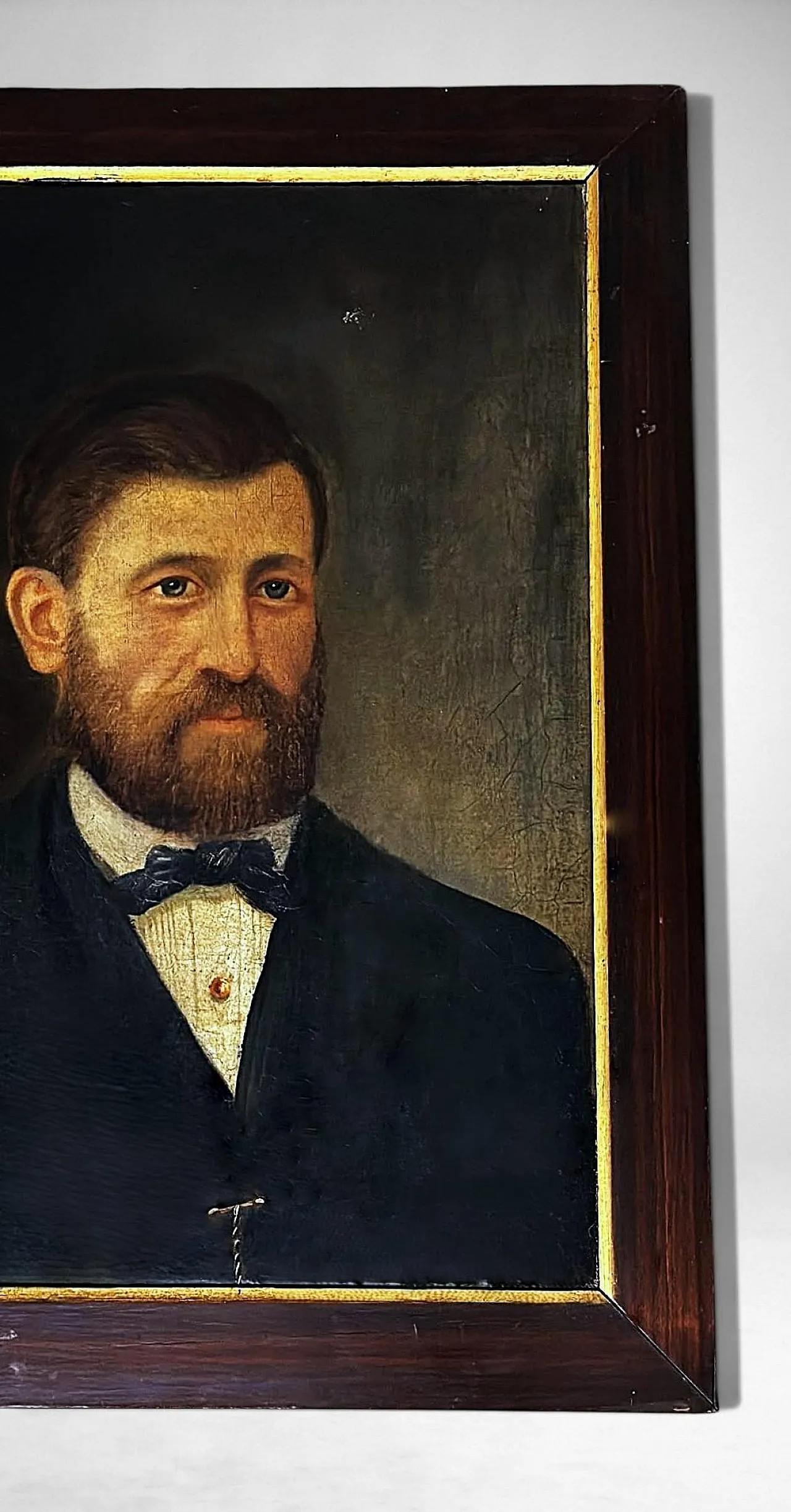 Academic portrait of an elegant gentleman, oil on canvas, 19th century 7
