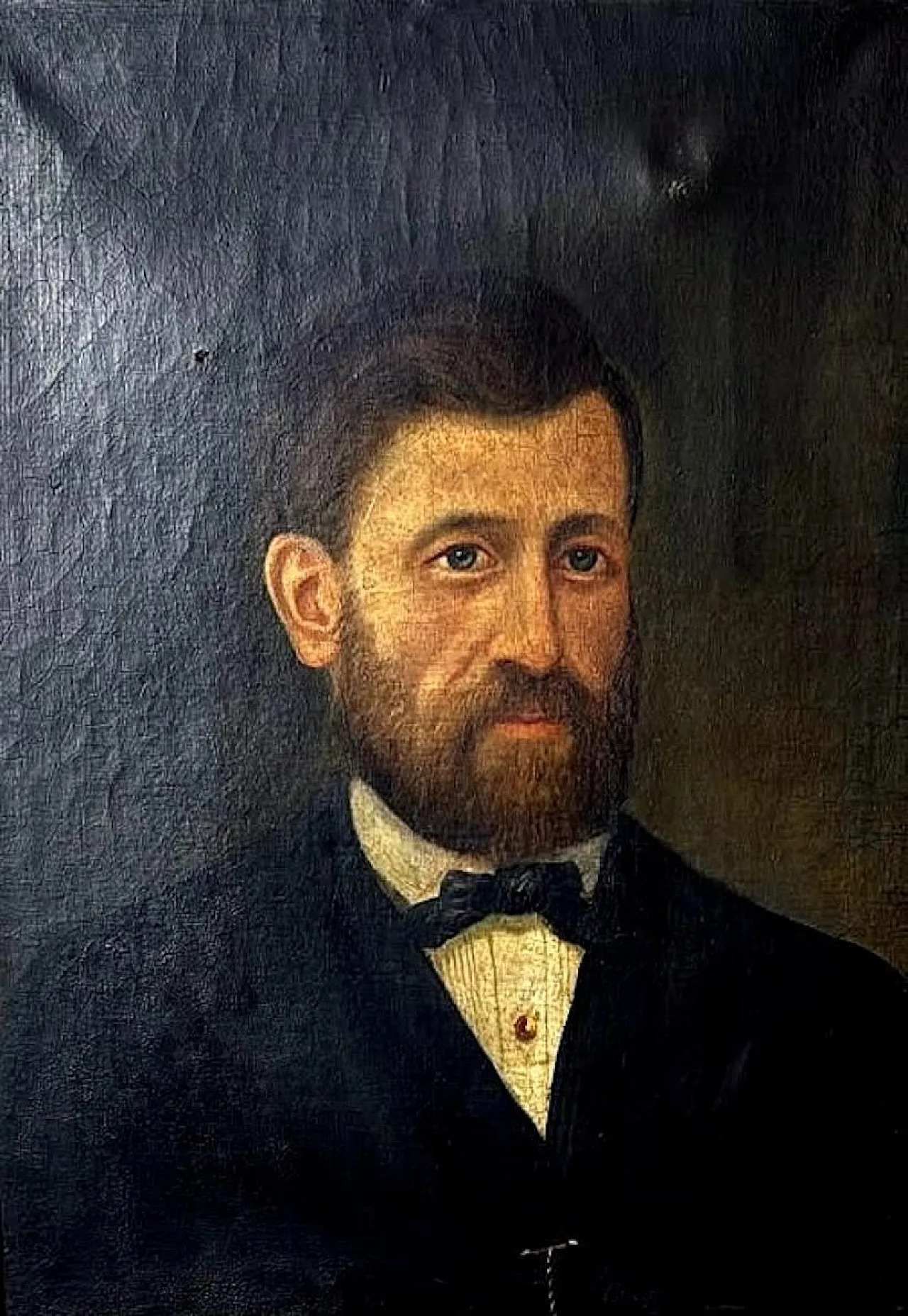 Academic portrait of an elegant gentleman, oil on canvas, 19th century 8