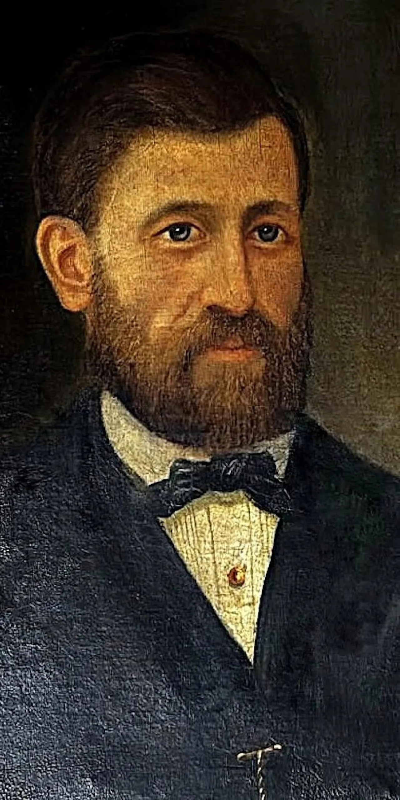 Academic portrait of an elegant gentleman, oil on canvas, 19th century 9
