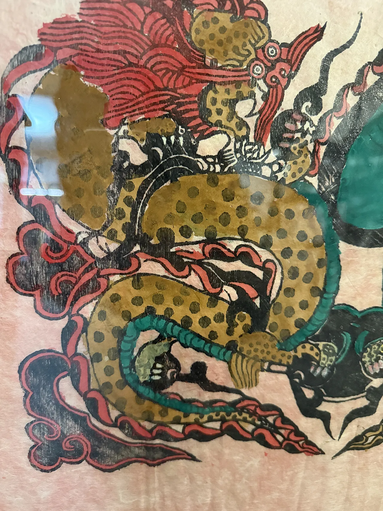 Coppia di xilografie acquerellate cinesi in carta di riso, anni '50 5