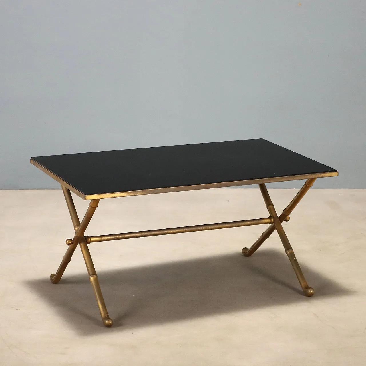 Coffee table with brass base, mid-20th century 1
