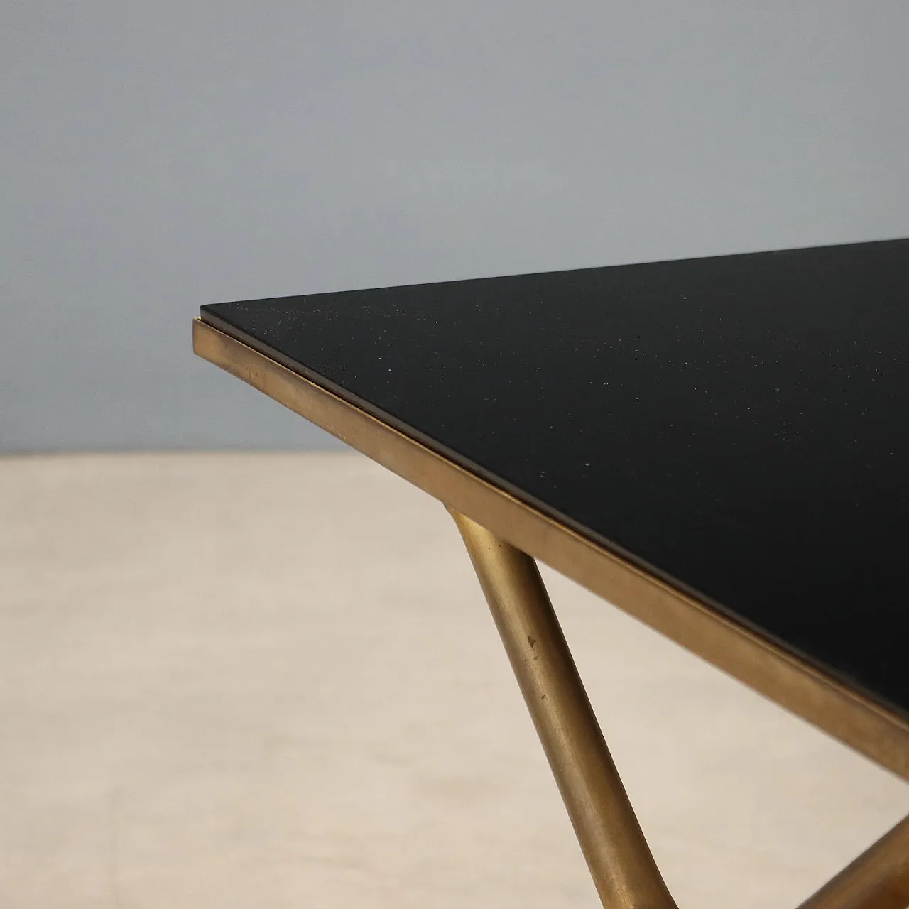 Coffee table with brass base, mid-20th century 3