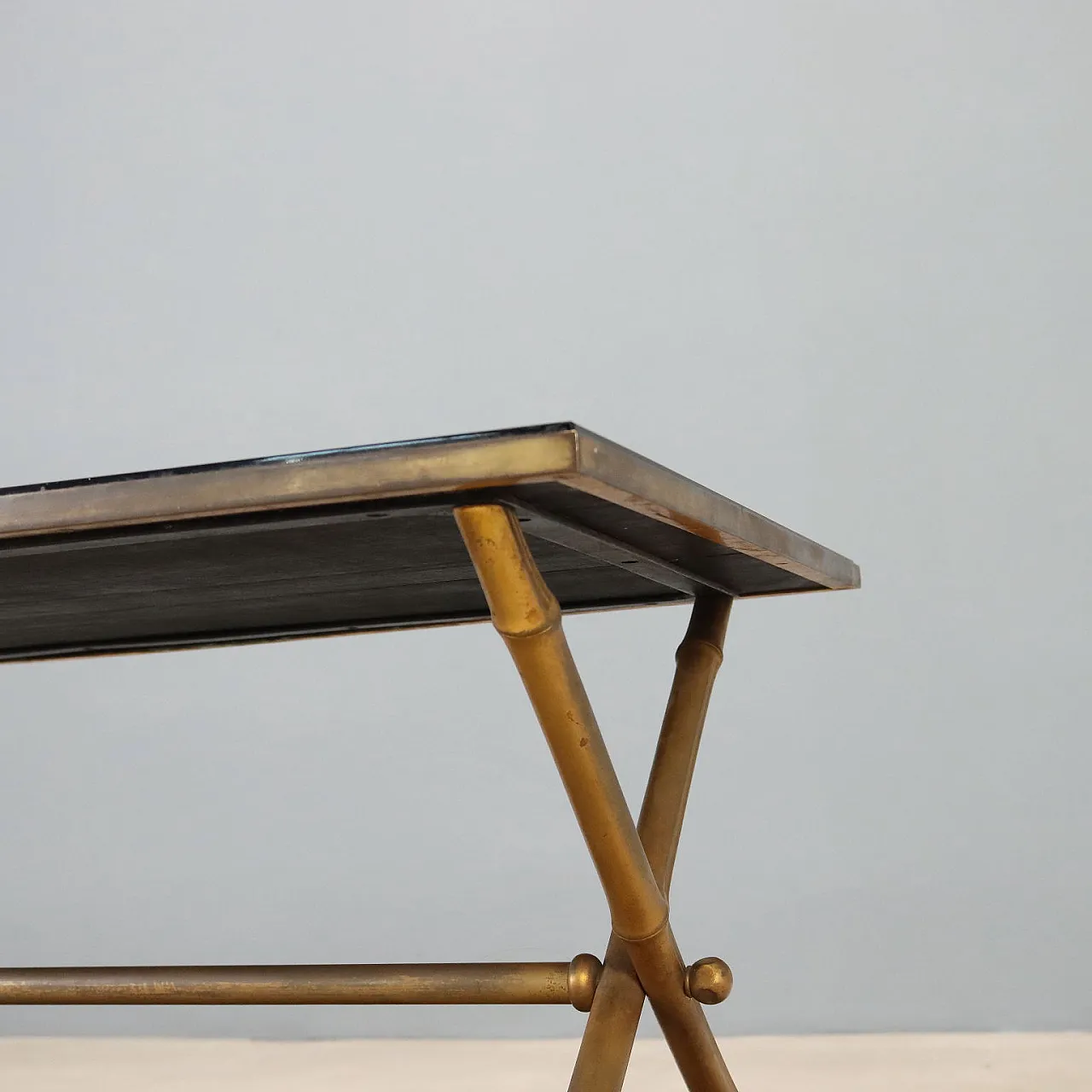 Coffee table with brass base, mid-20th century 4