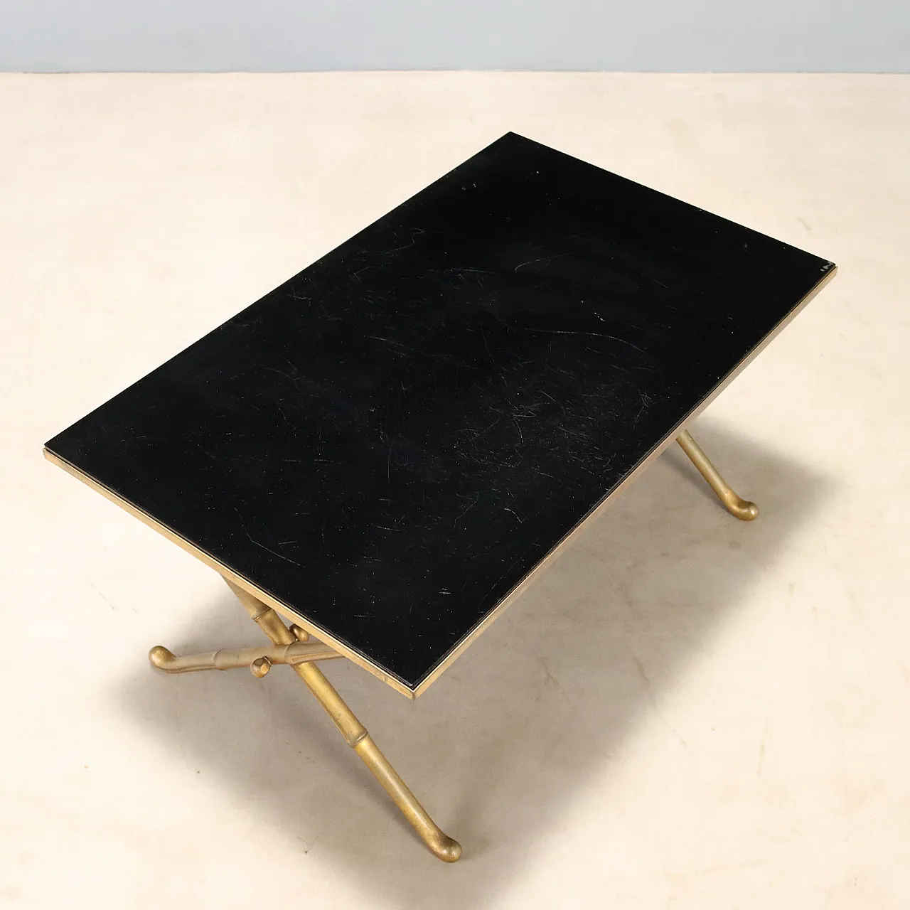 Coffee table with brass base, mid-20th century 6
