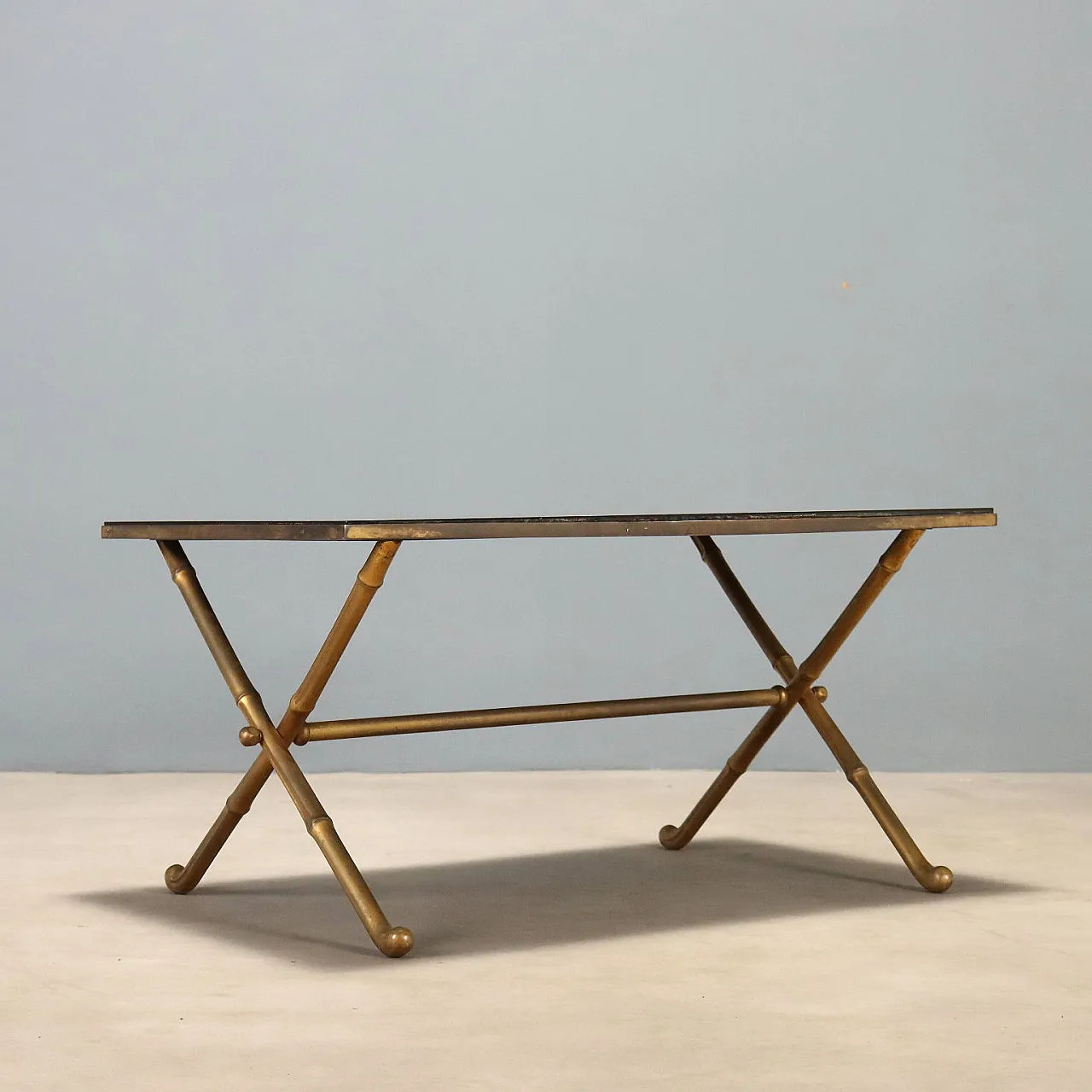 Coffee table with brass base, mid-20th century 7