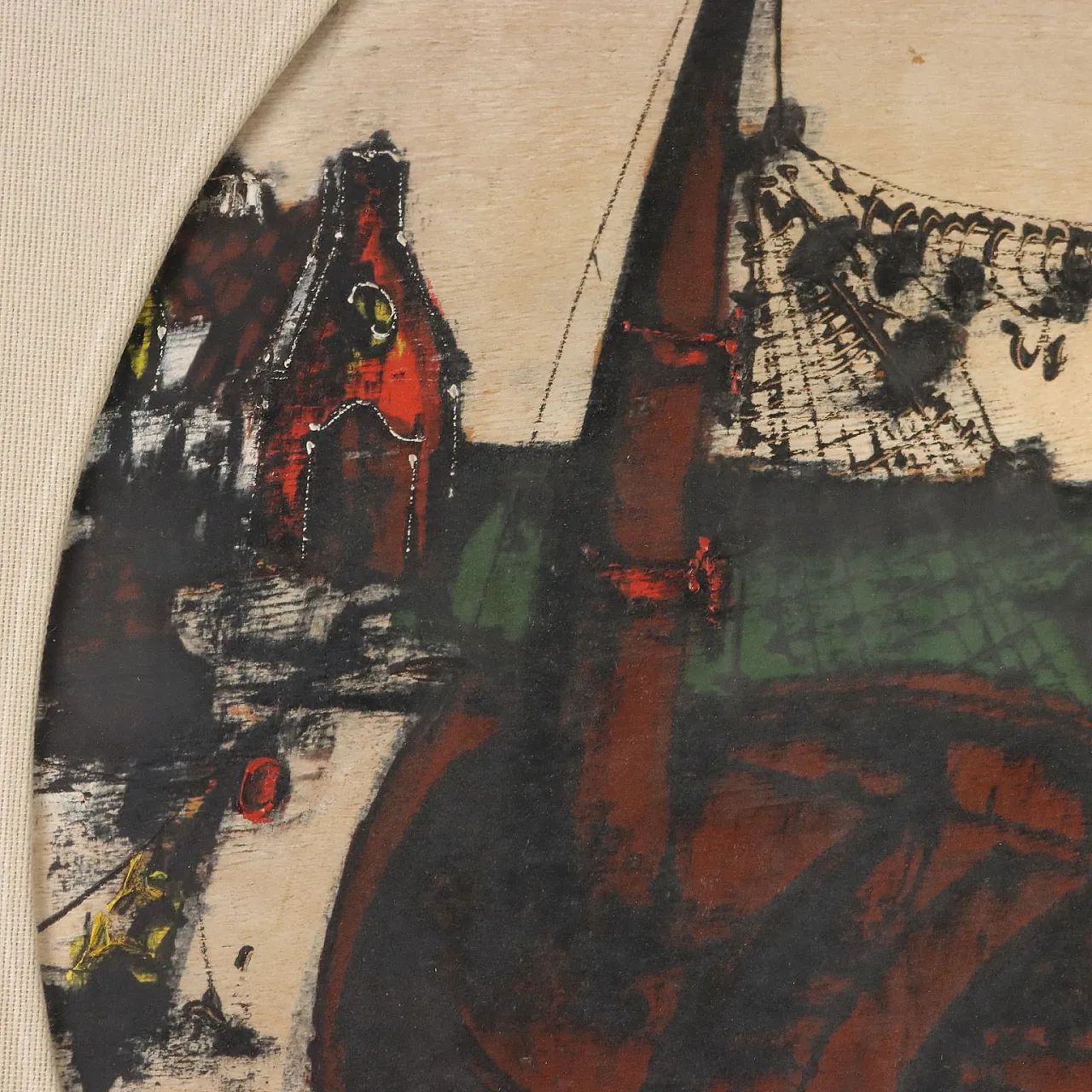 Painting by Gennaro Picinni, oil on panel, 20th century 4
