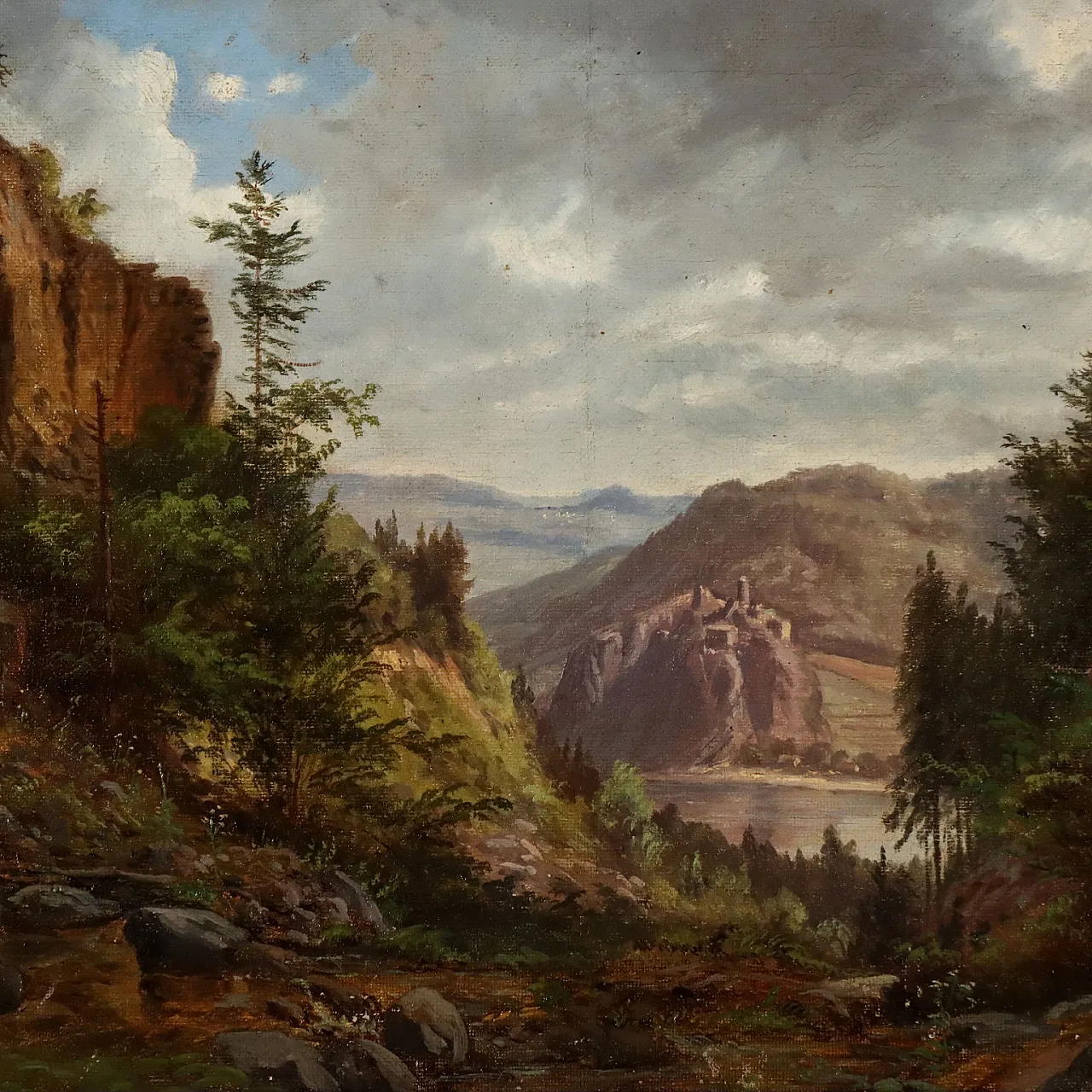 Painting by Ernst Gustav Doerell, oil on canvas, 19th century 3