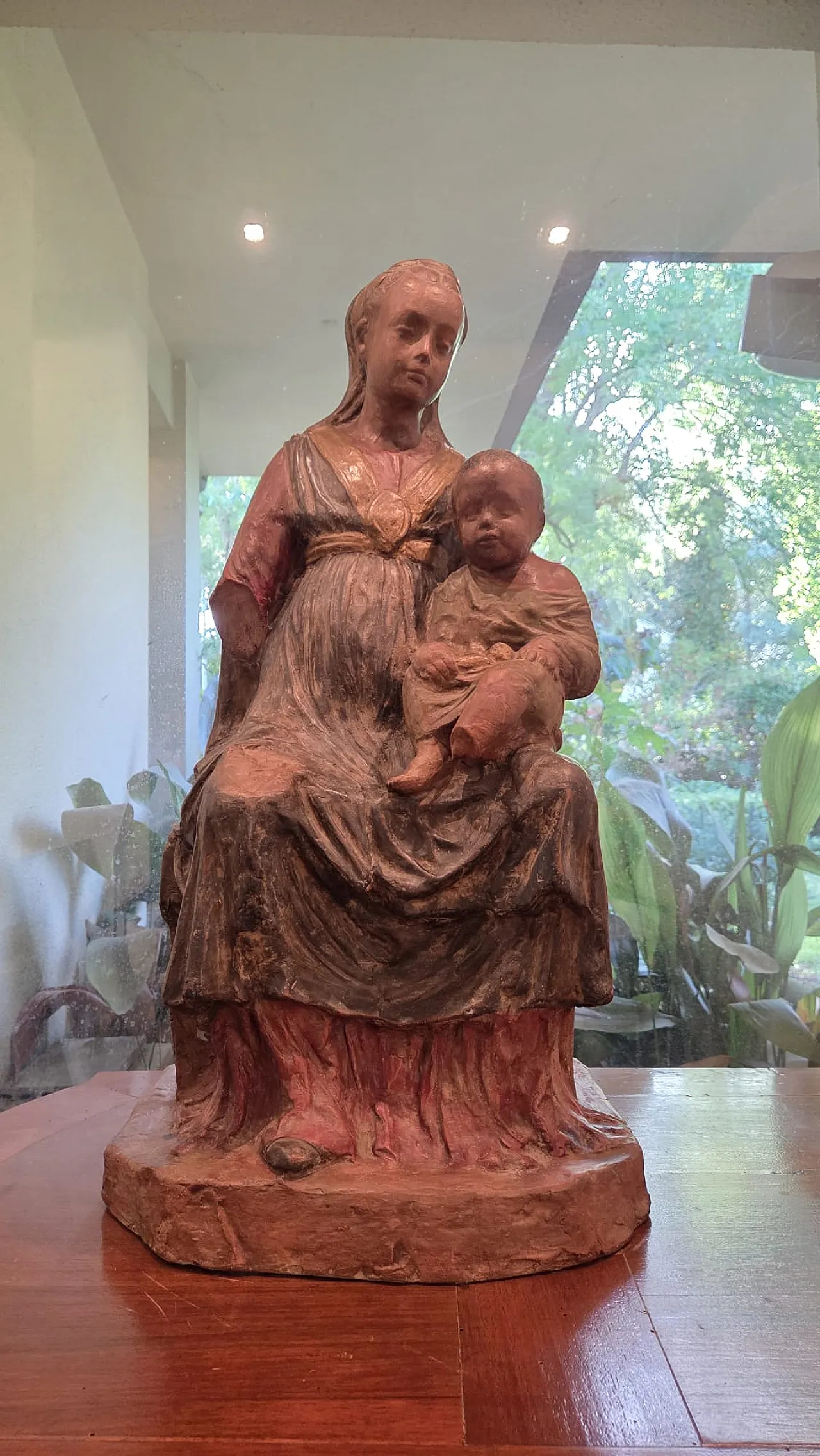 Madonna col Bambino in Trono in Terracotta Policroma, '900 2