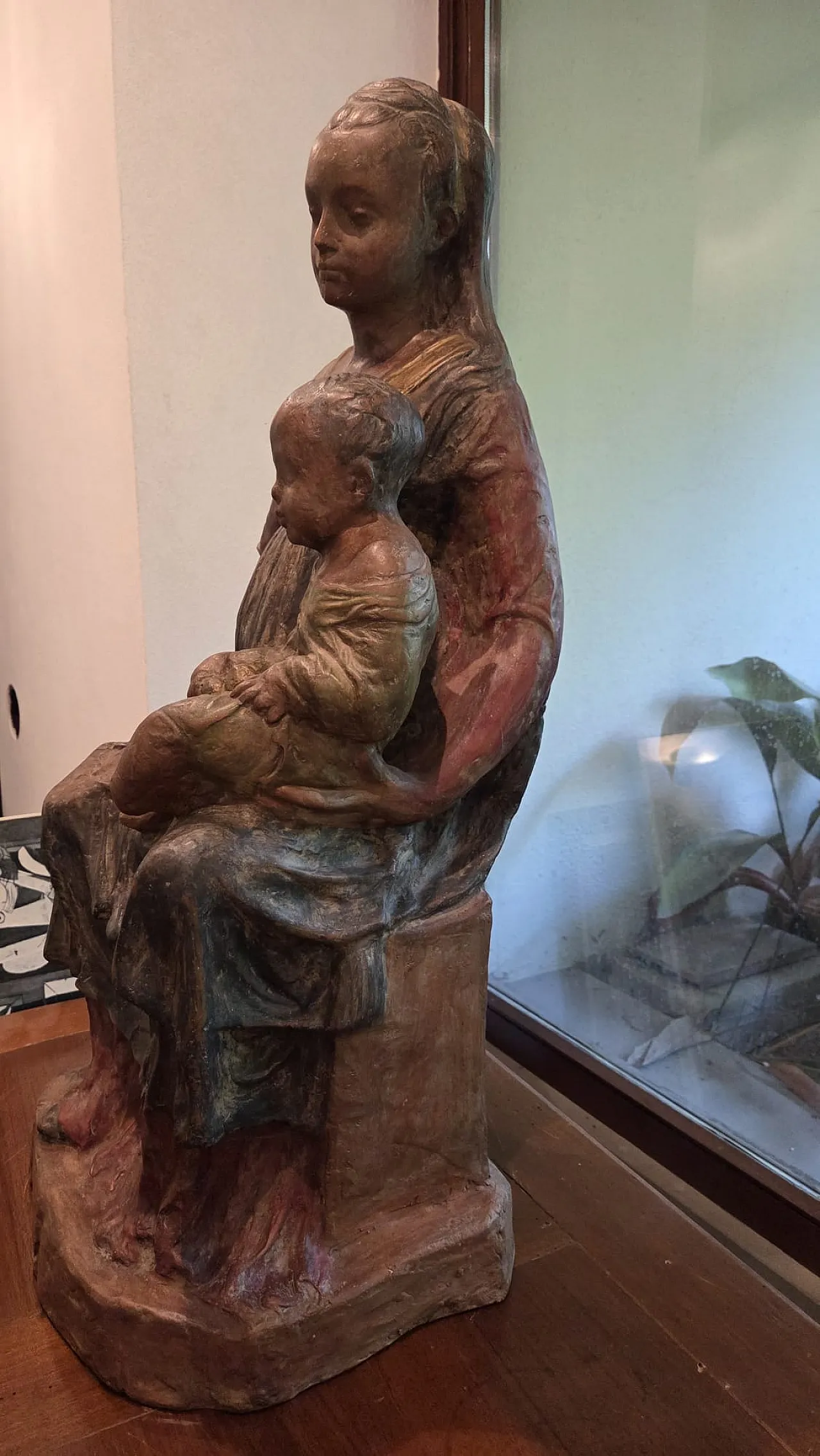 Madonna col Bambino in Trono in Terracotta Policroma, '900 4