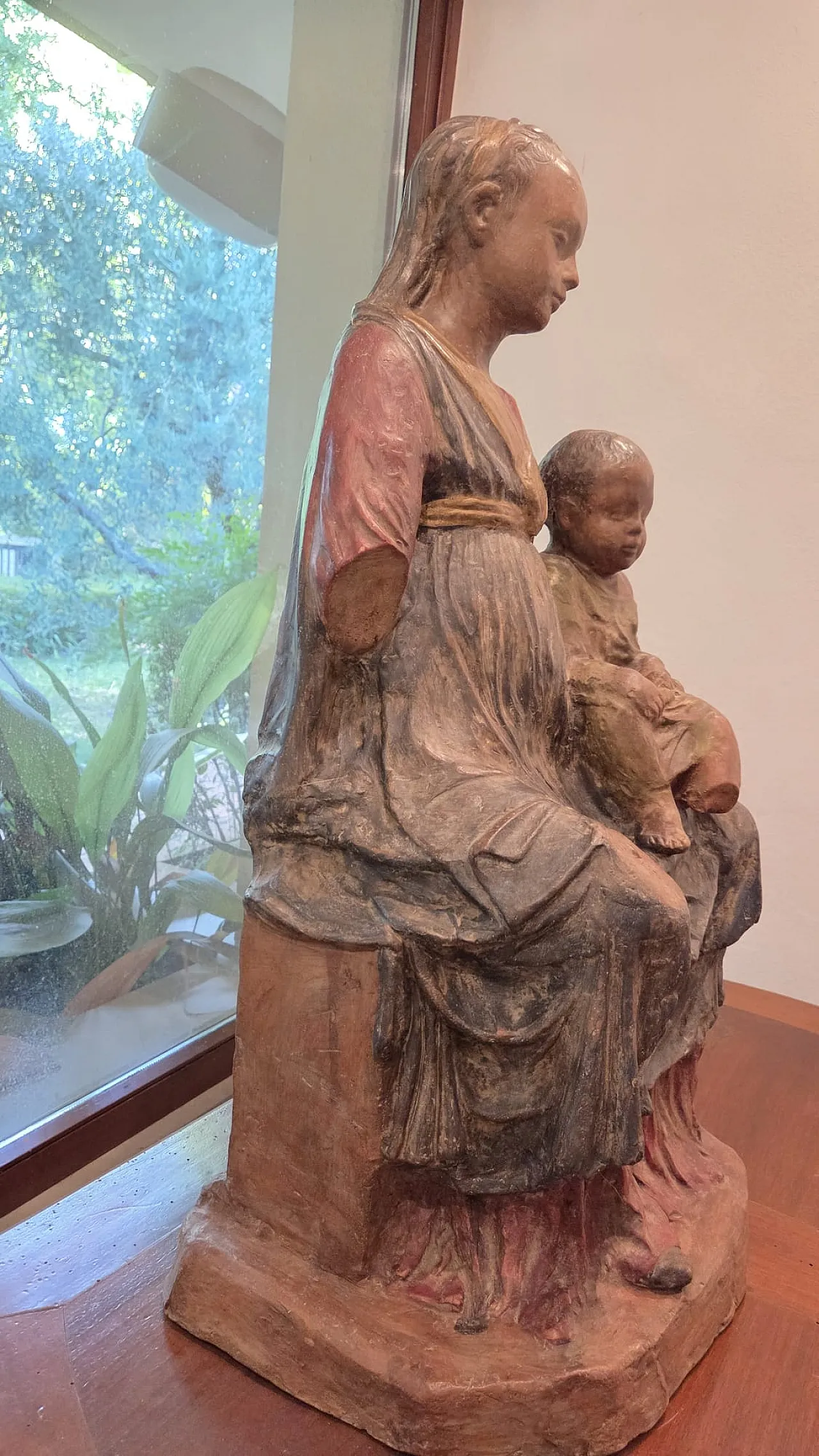 Madonna col Bambino in Trono in Terracotta Policroma, '900 5