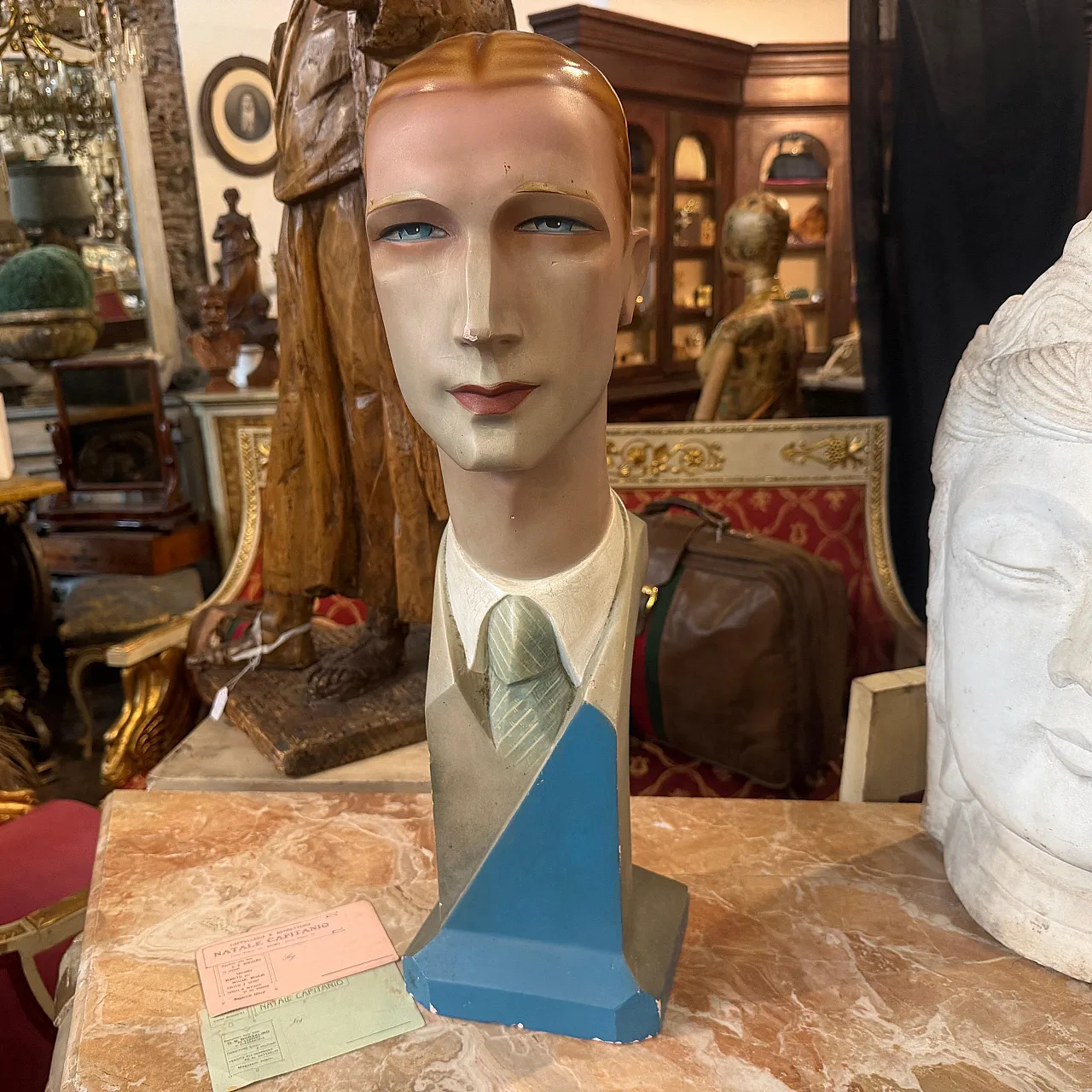 Mid-Century Modern plater bust of a man, 1950s 2