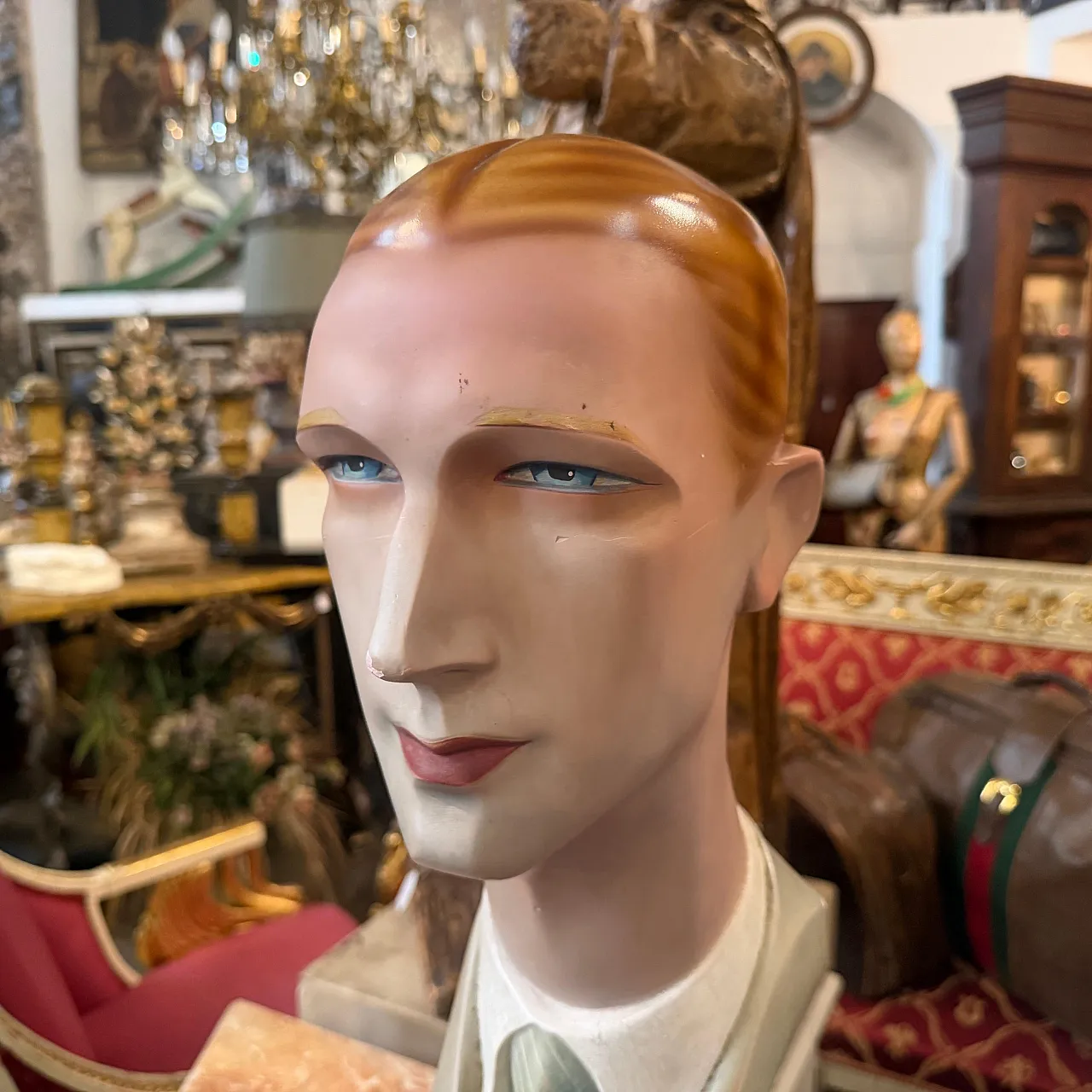 Mid-Century Modern plater bust of a man, 1950s 4