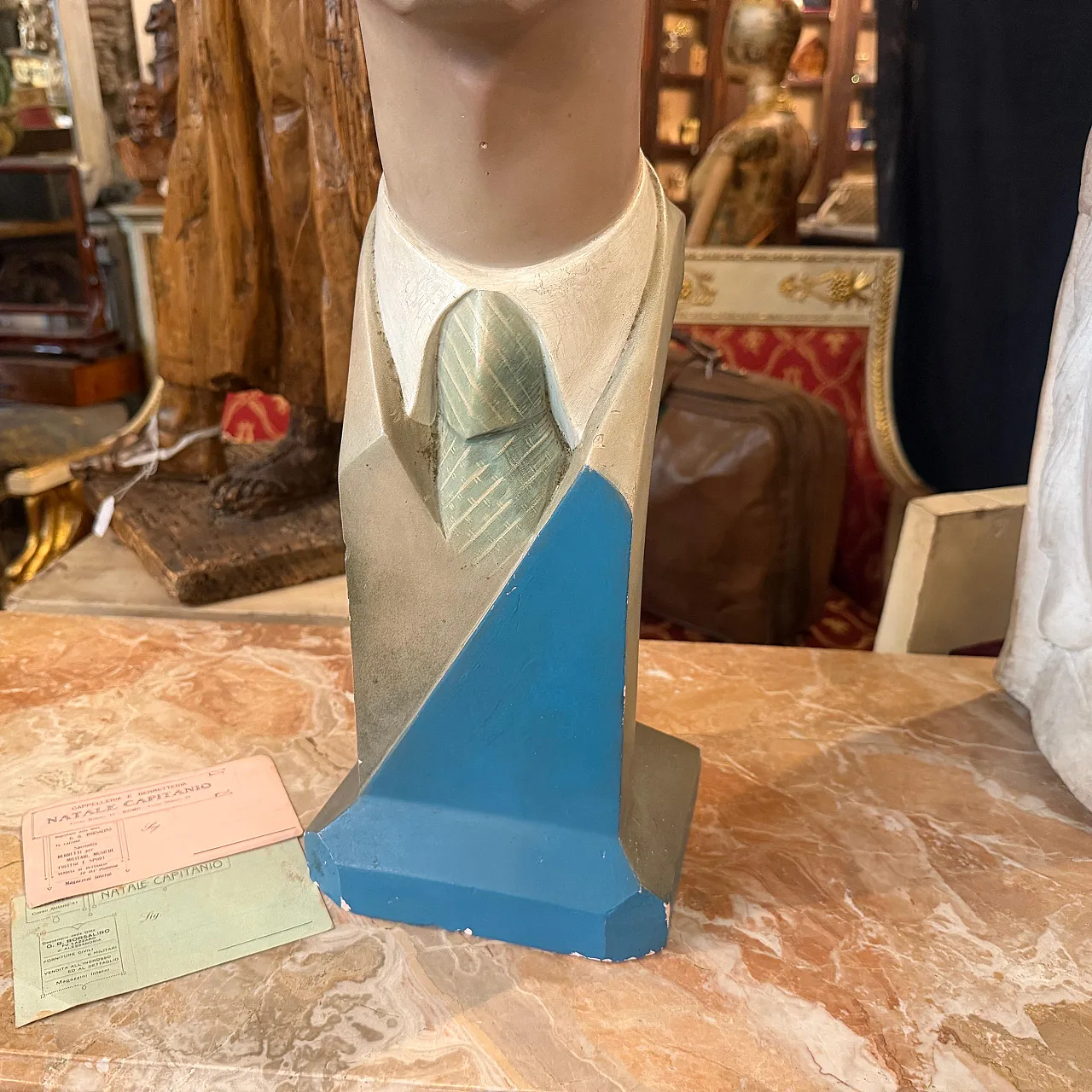 Mid-Century Modern plater bust of a man, 1950s 6