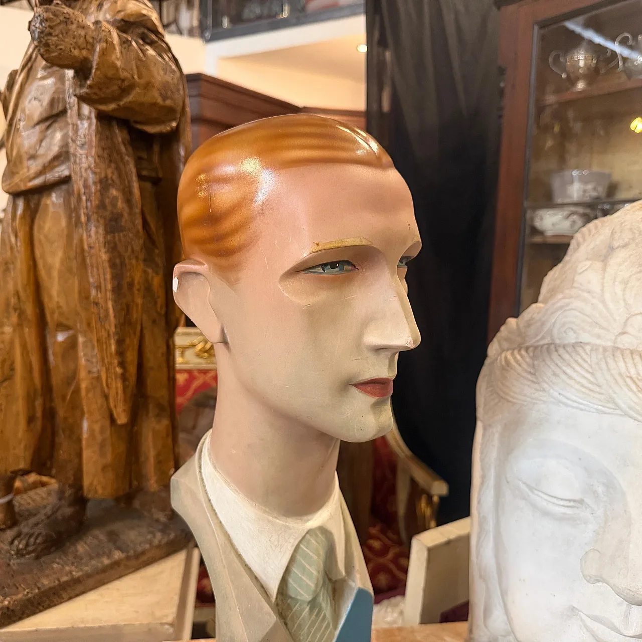 Mid-Century Modern plater bust of a man, 1950s 11