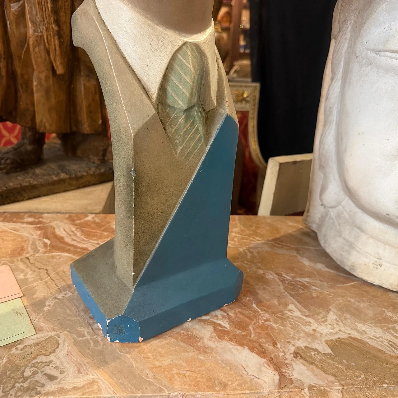 Mid-Century Modern plater bust of a man, 1950s 12