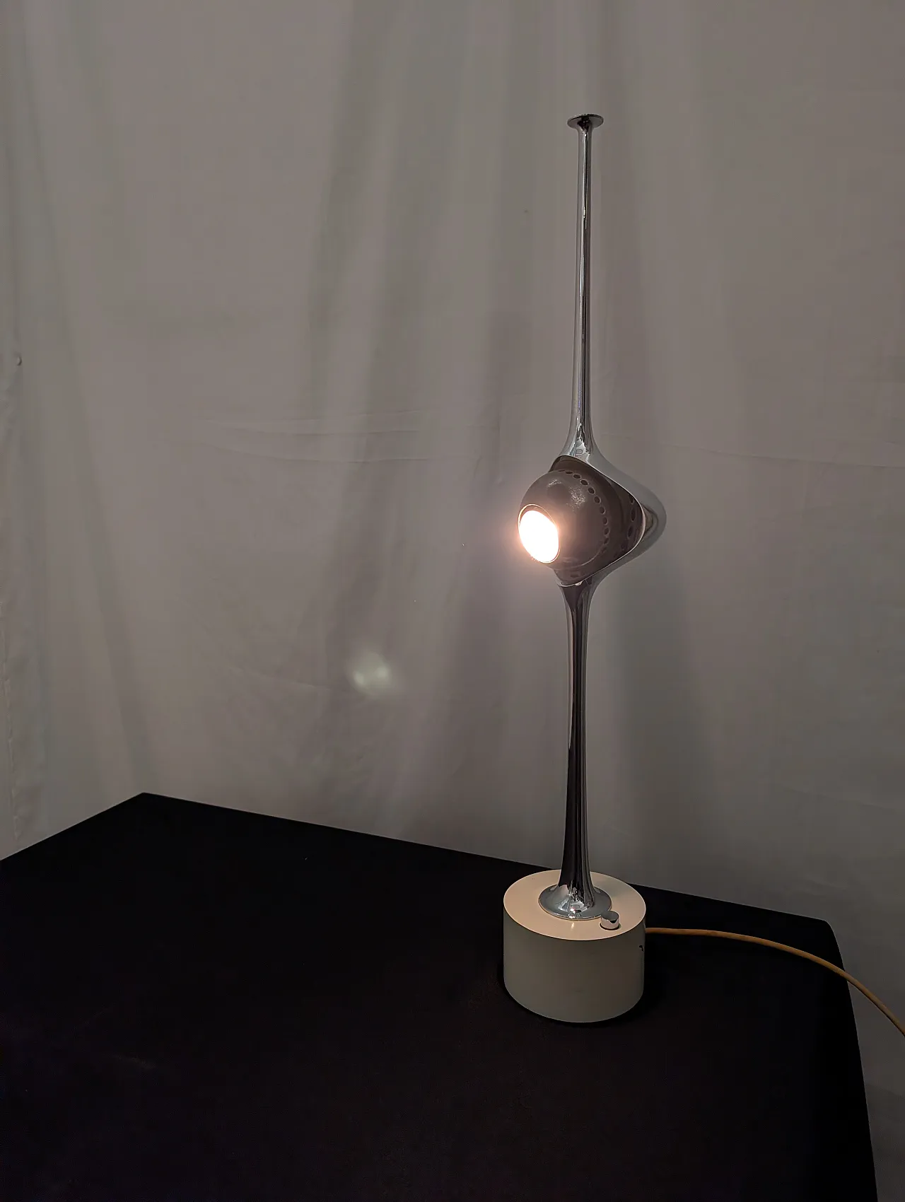 Cobra table lamp in chromed steel by Arredoluce from the 1960s 9