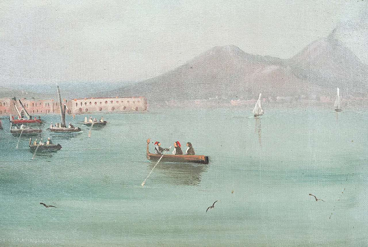 Oil painting on canvas with contemporary frame depicting a view, 19th 4