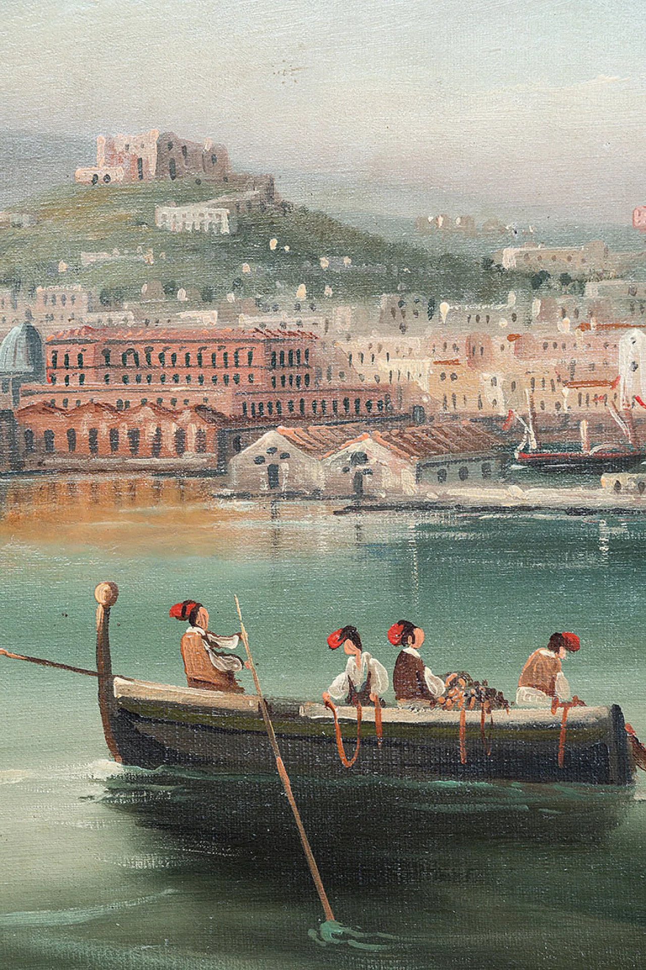 Oil painting on canvas with contemporary frame depicting a view, 19th 5