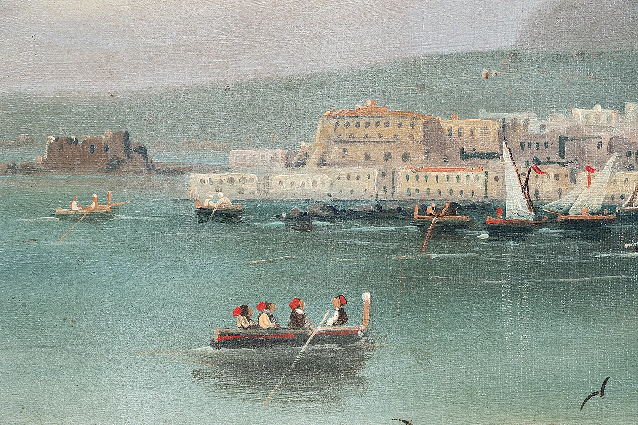 Oil painting on canvas with contemporary frame depicting a view, 19th 6