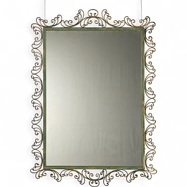 Wrought iron mirror, 1980s