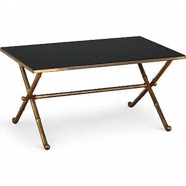 Coffee table with brass base, mid-20th century