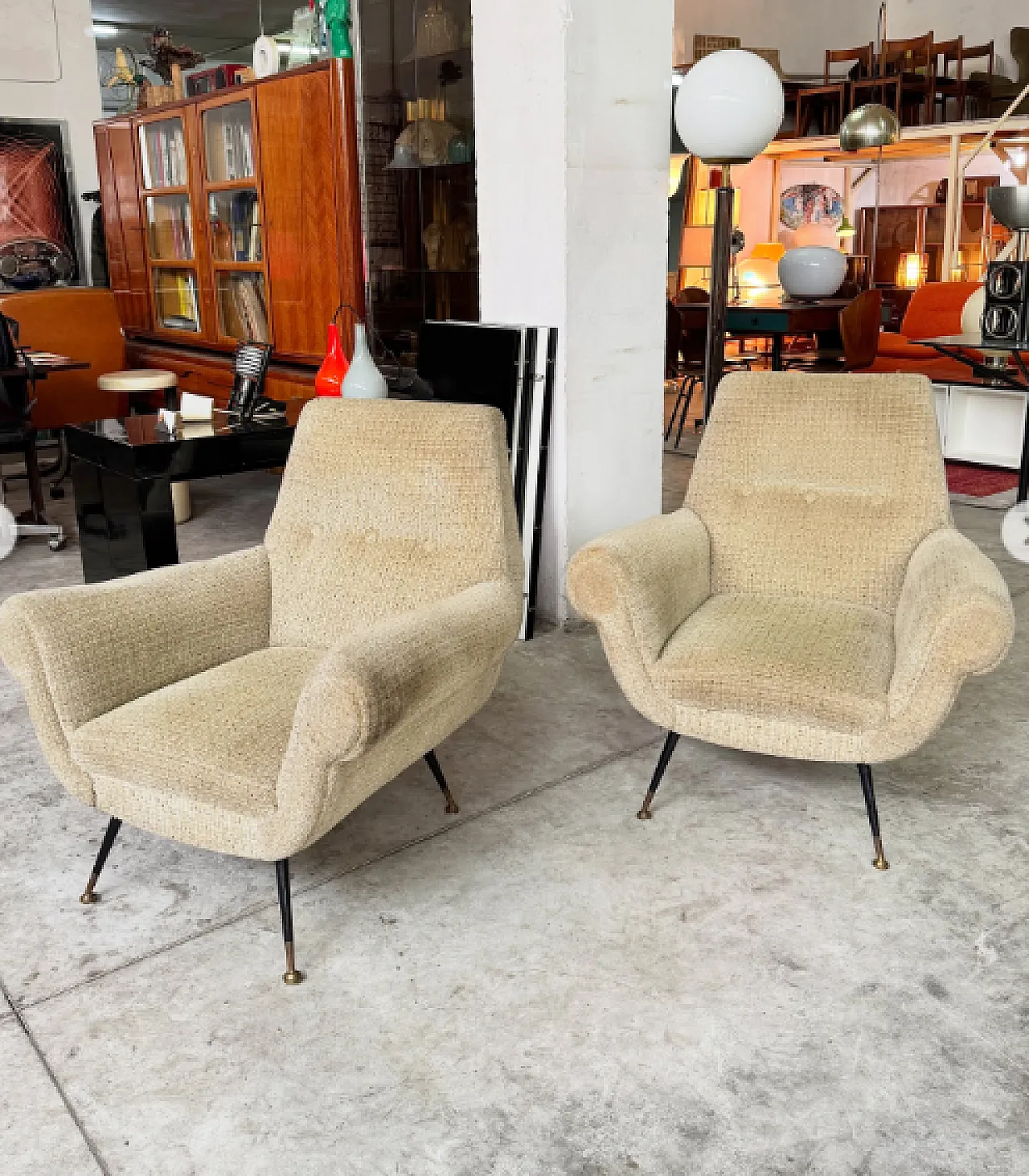 Pair of Gigi Radice armchairs for Minotti, 1950s 2