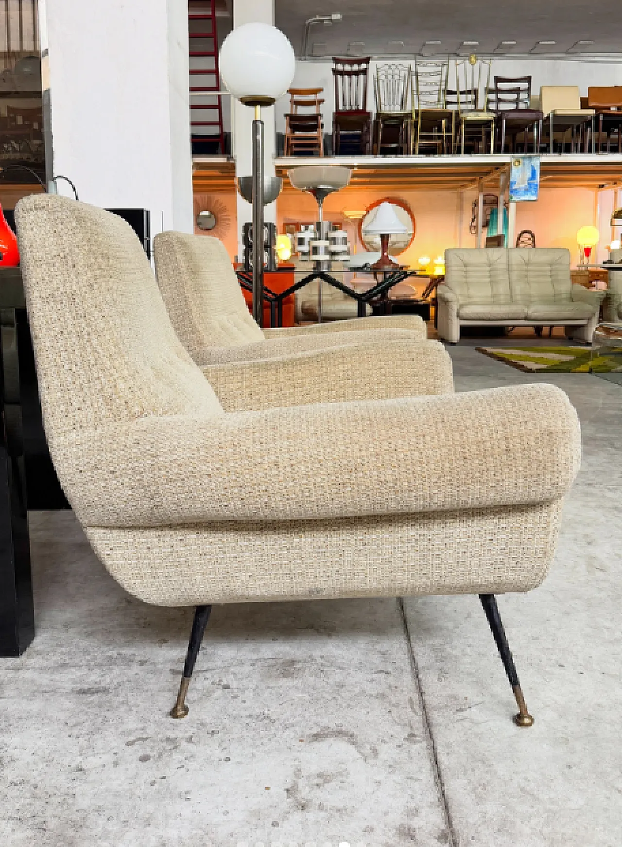 Pair of Gigi Radice armchairs for Minotti, 1950s 7