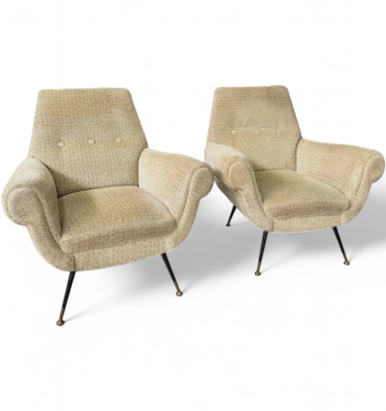 Pair of Gigi Radice armchairs for Minotti, 1950s 9
