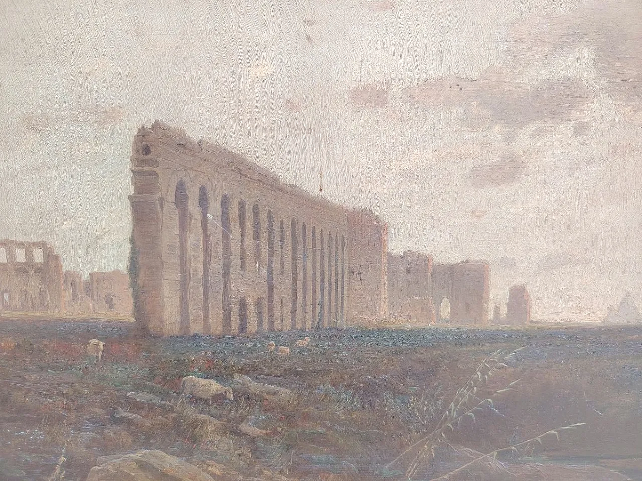 Paesaggio olio su tavola di Ettore Cumbo, '800 6