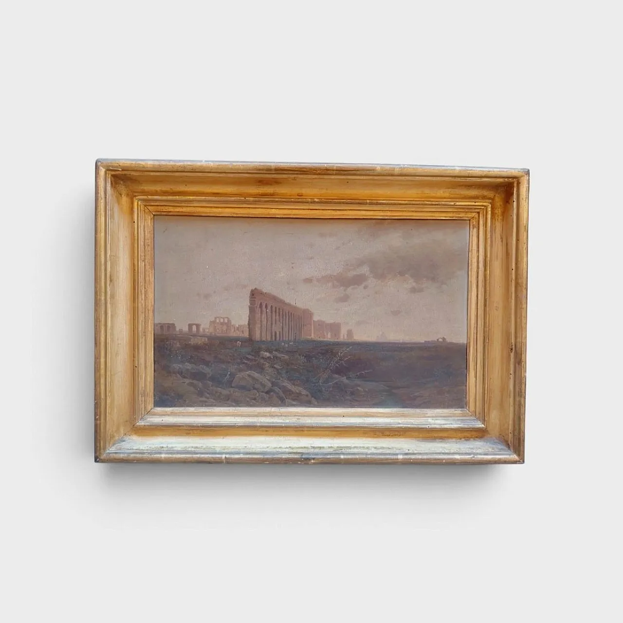 Paesaggio olio su tavola di Ettore Cumbo, '800 12