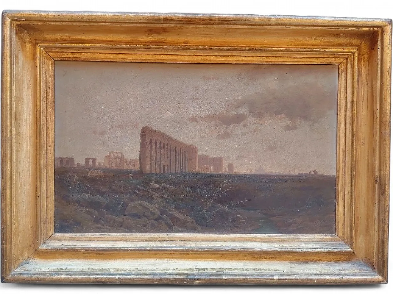 Paesaggio olio su tavola di Ettore Cumbo, '800 13