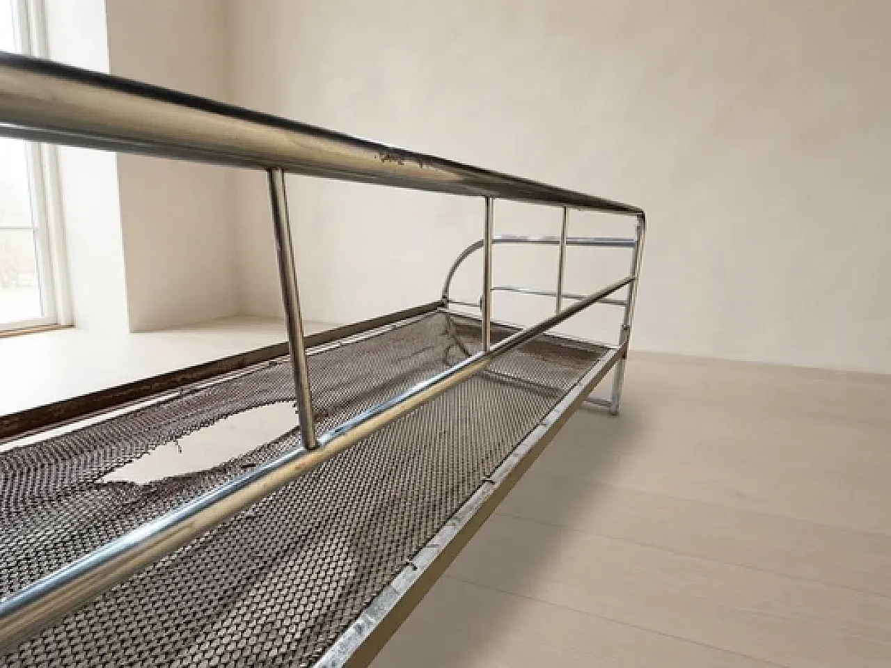 Telaio del divano letto in acciaio tubolare cromato, metà '900 5