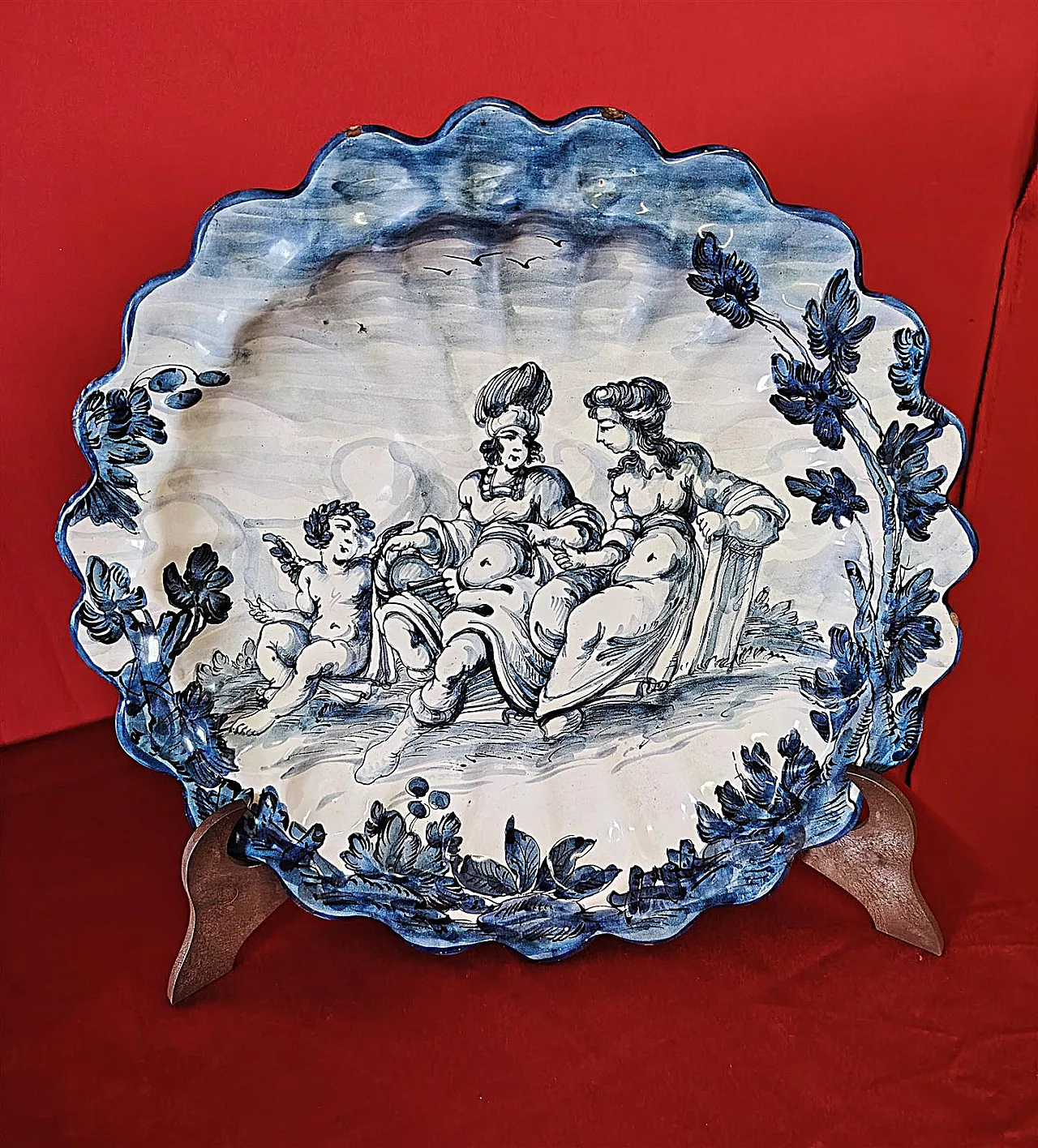 Coppia di piatti in ceramica dipinti, '800 2