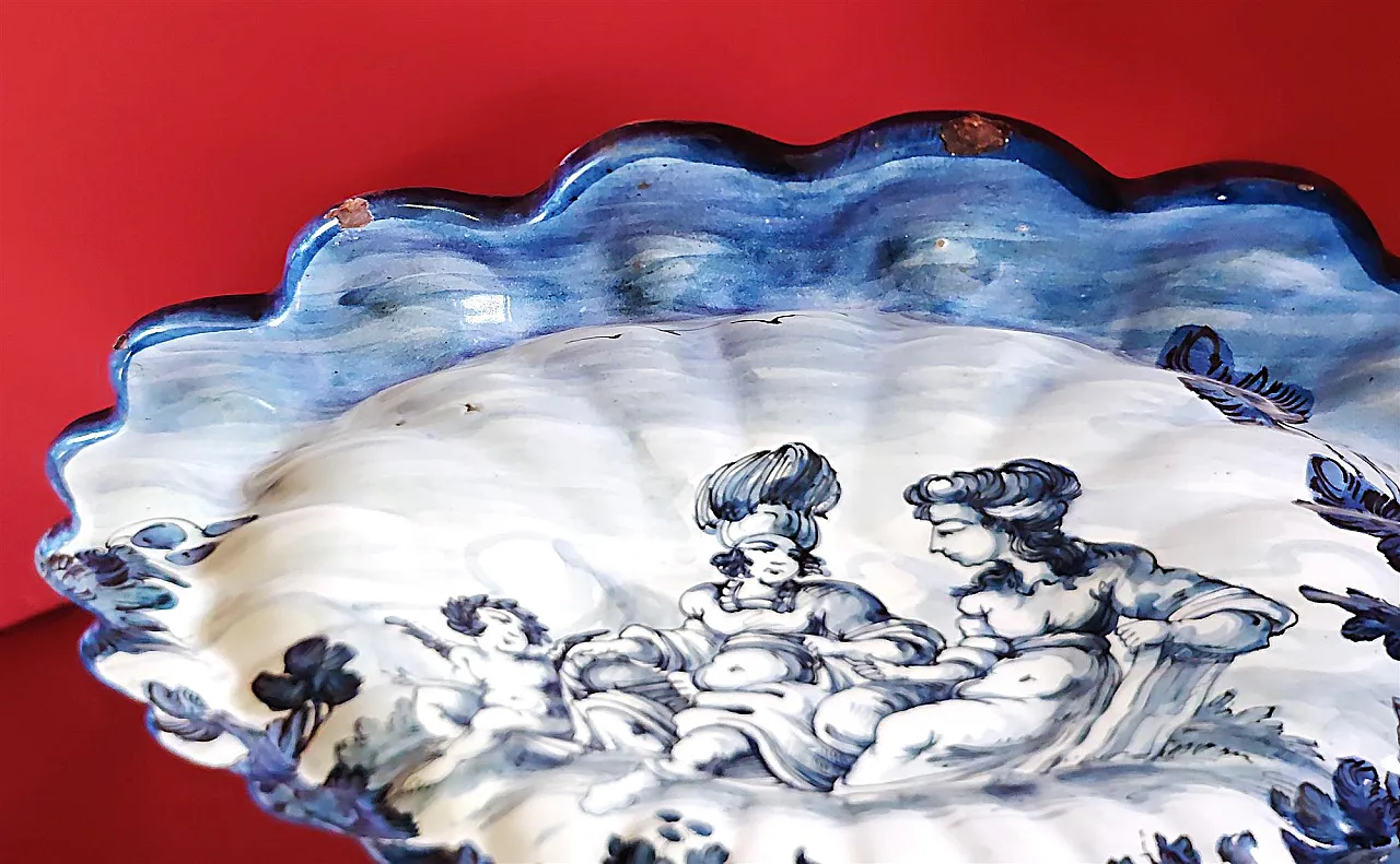 Coppia di piatti in ceramica dipinti, '800 5