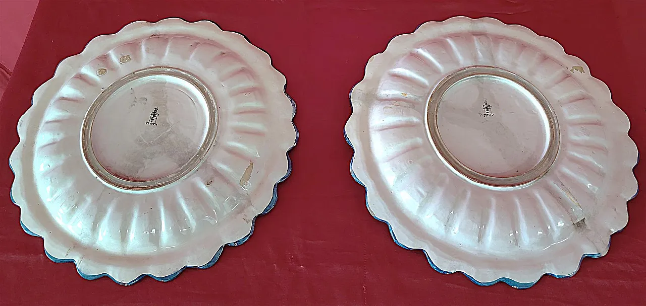 Coppia di piatti in ceramica dipinti, '800 6