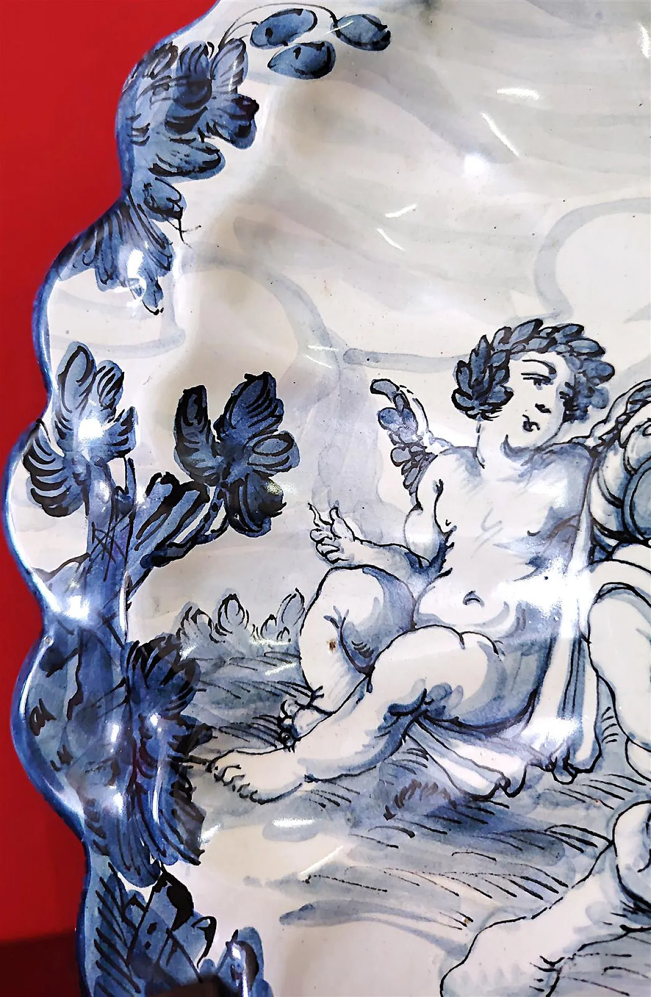 Coppia di piatti in ceramica dipinti, '800 8