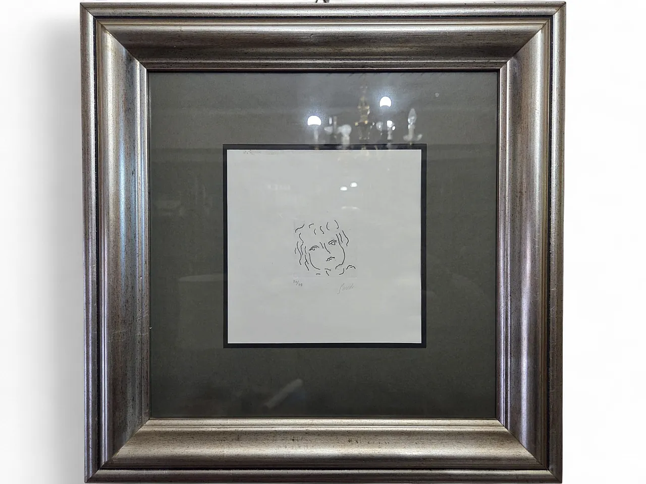 Virgilio Guidi, Portrair, etching, 1970s 4