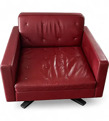 Pair of Kennedee bordeaux armchairs by Poltrona Frau, 2000s