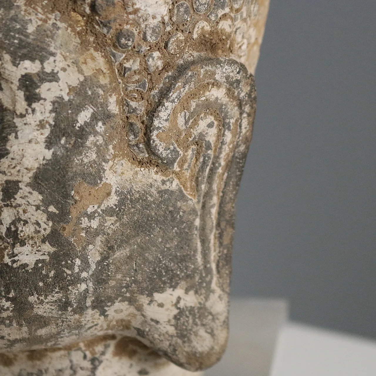 Testa di Buddha, scultura in pietra, '900 7